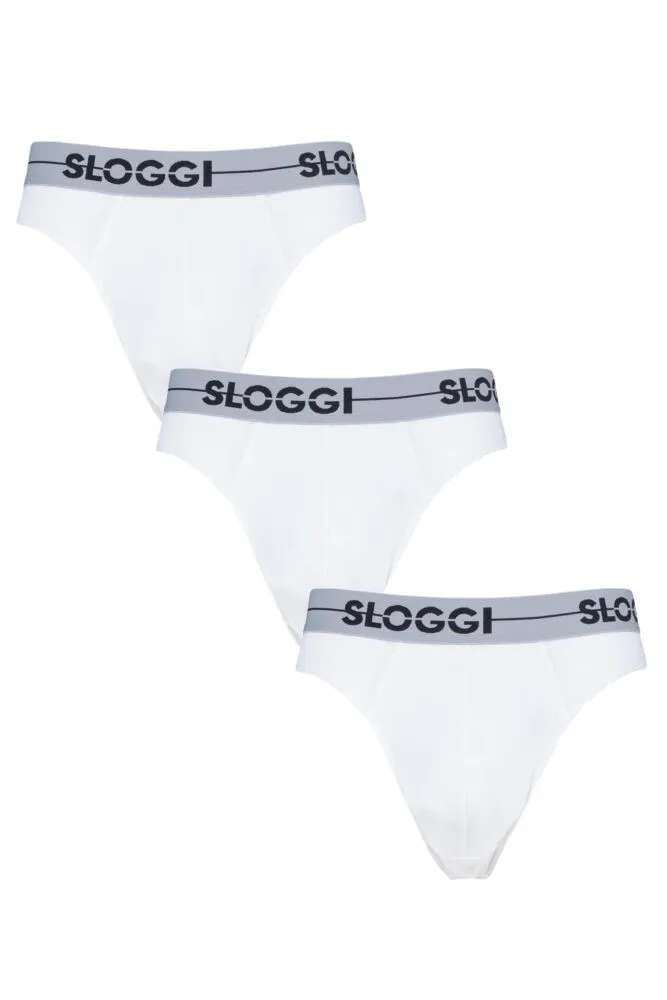 Mens 3 Pack Sloggi Go Soft Waistband Comfort Cotton Briefs