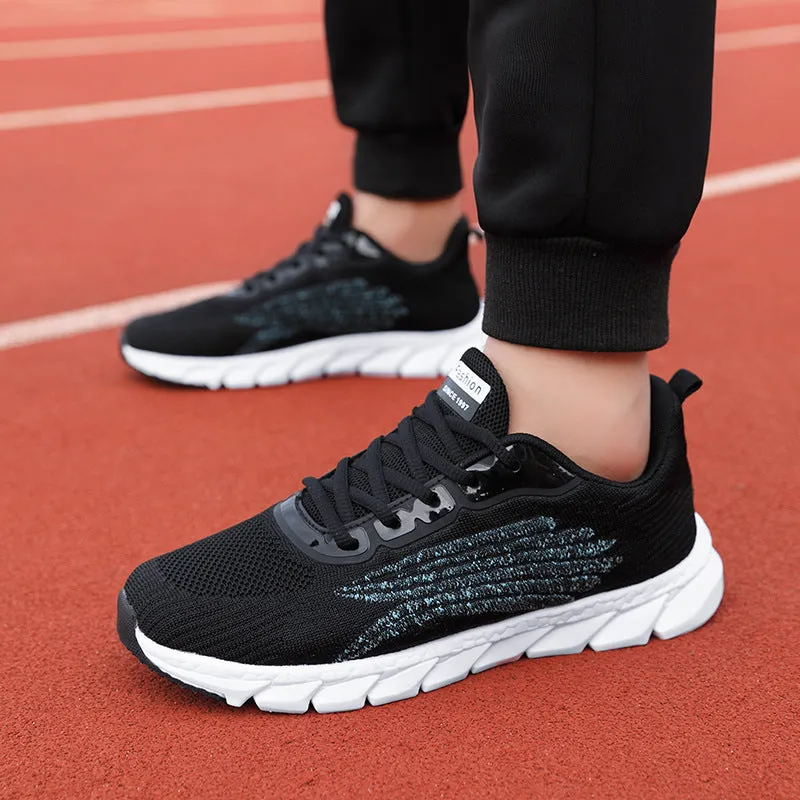 Men's And Women's Flying Woven Breathable Running Shoes