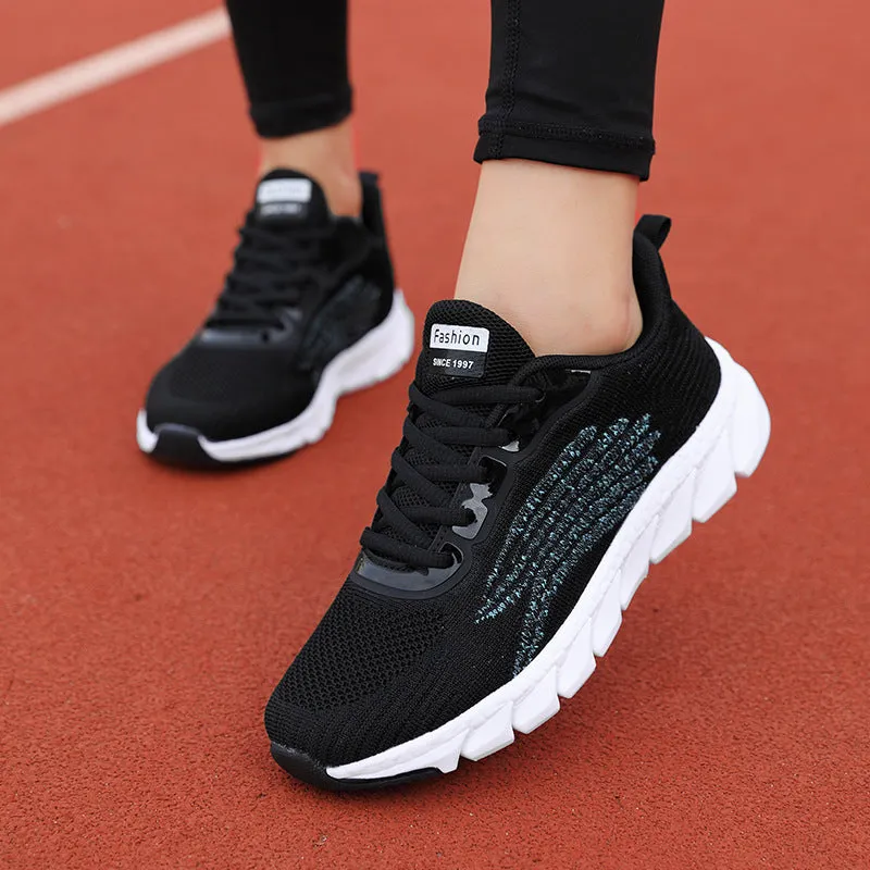 Men's And Women's Flying Woven Breathable Running Shoes