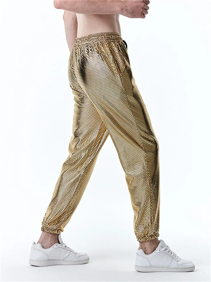 Men's Casual Diamond Stamping Print Disco Pants