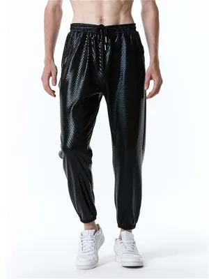 Men's Casual Diamond Stamping Print Disco Pants