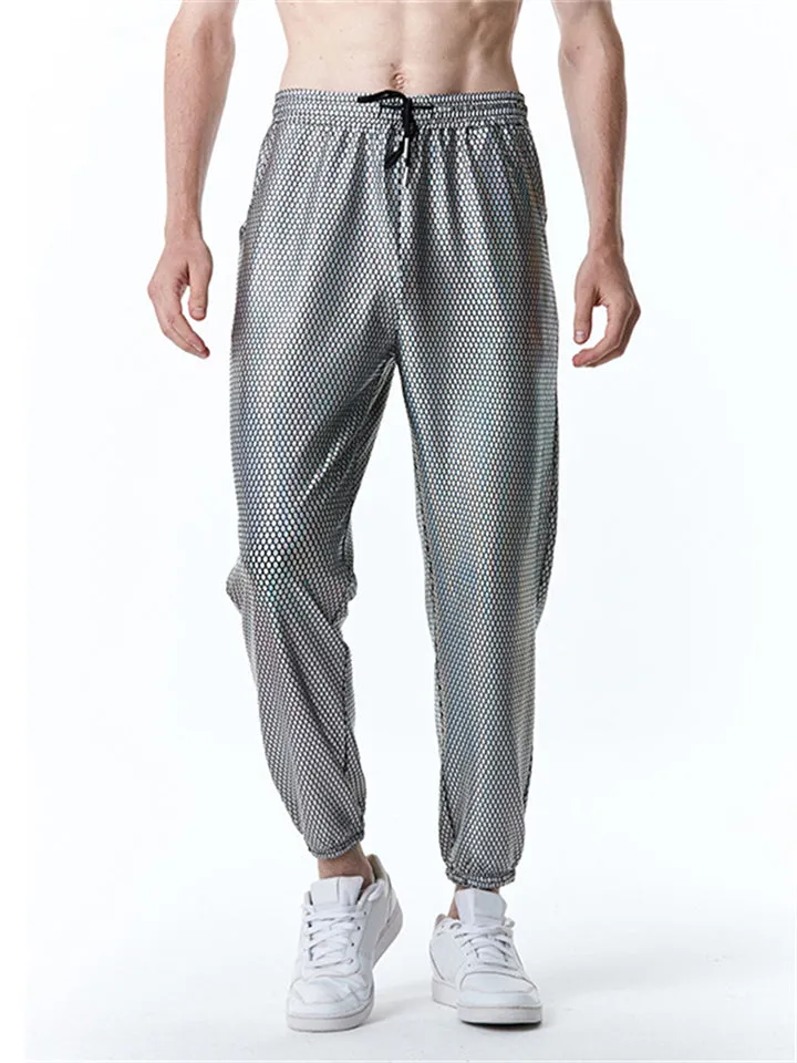 Men's Casual Diamond Stamping Print Disco Pants