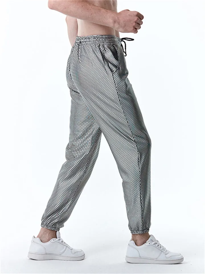 Men's Casual Diamond Stamping Print Disco Pants