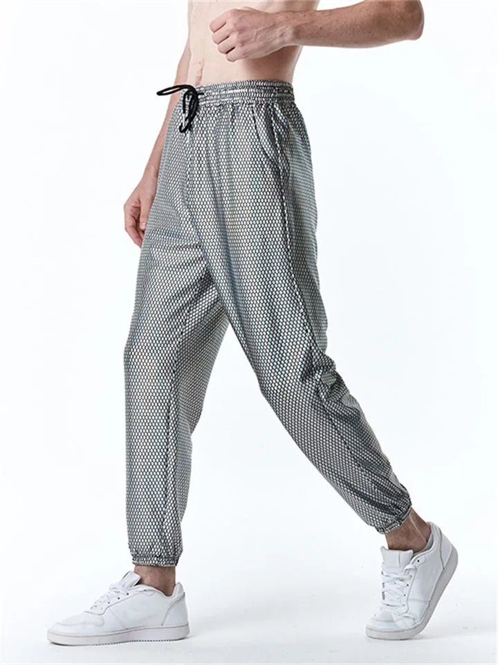 Men's Casual Diamond Stamping Print Disco Pants