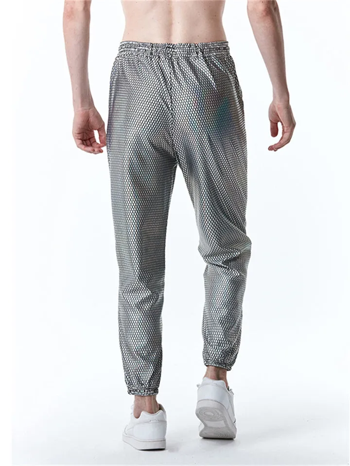 Men's Casual Diamond Stamping Print Disco Pants