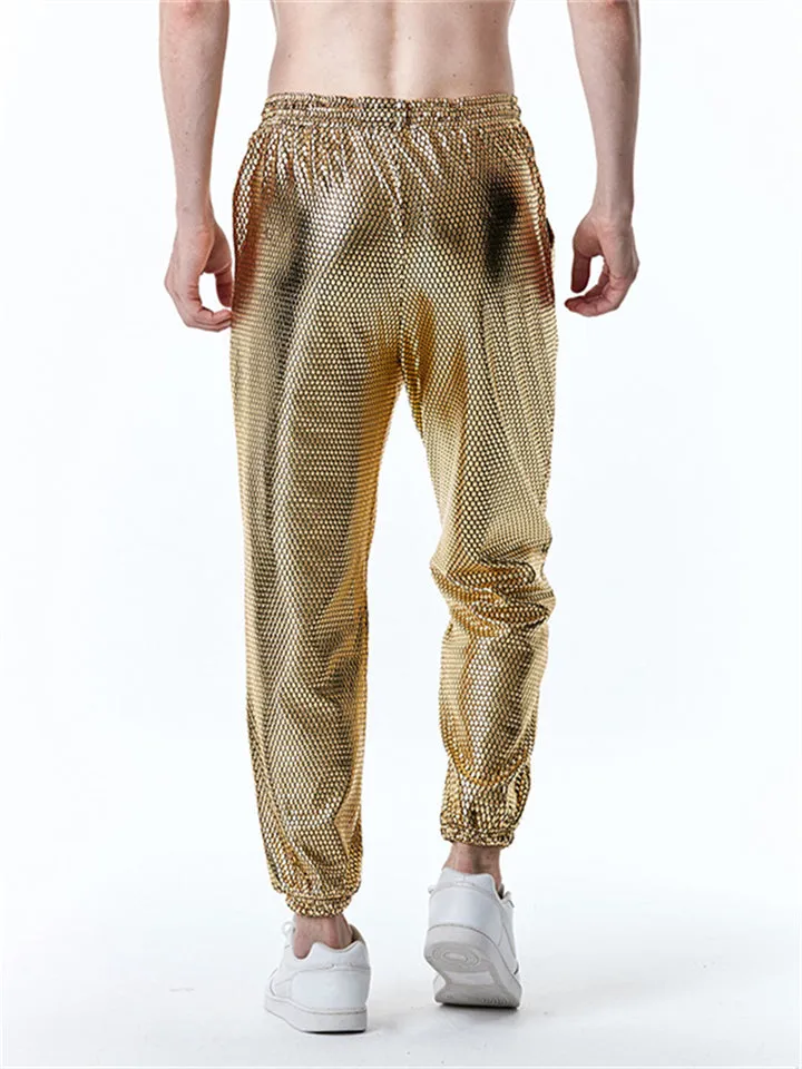 Men's Casual Diamond Stamping Print Disco Pants