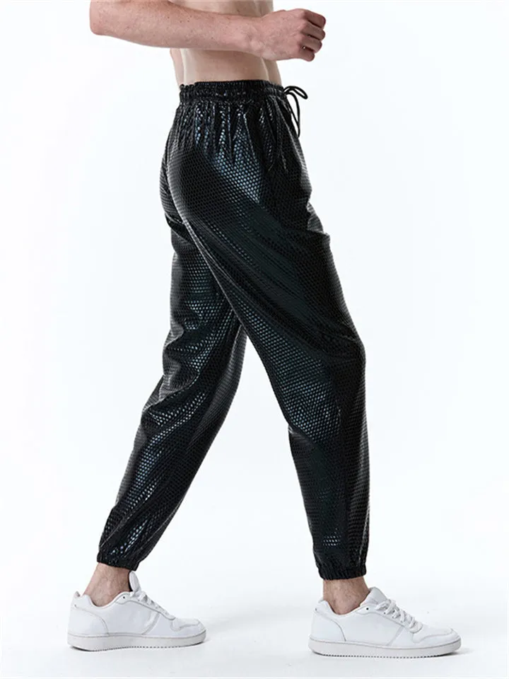 Men's Casual Diamond Stamping Print Disco Pants