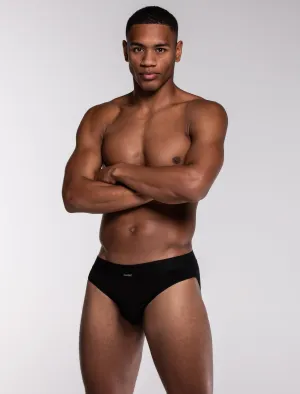 Mens Classic Ribbed Briefs - Black