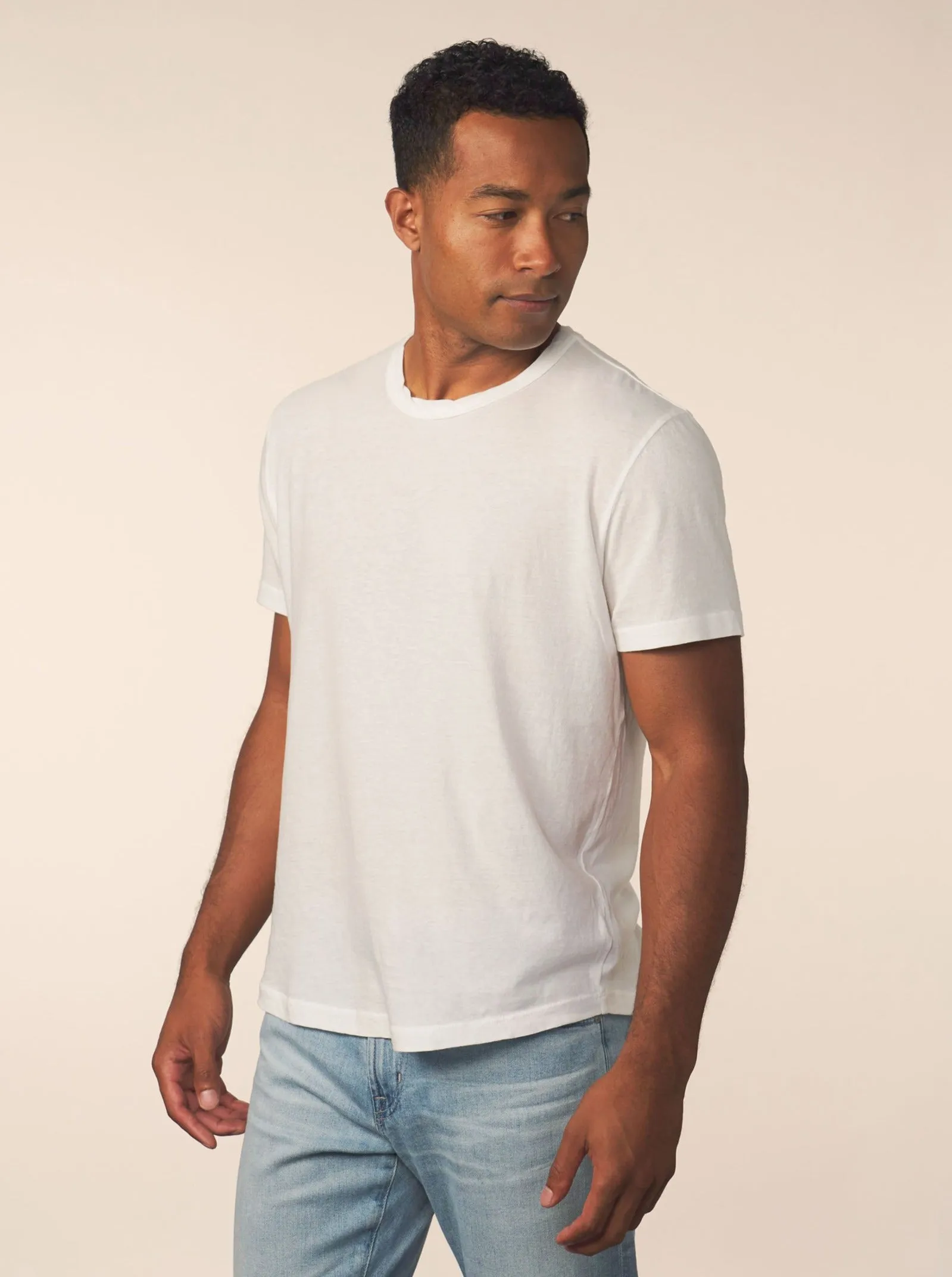 men’s cotton cashmere tee - white