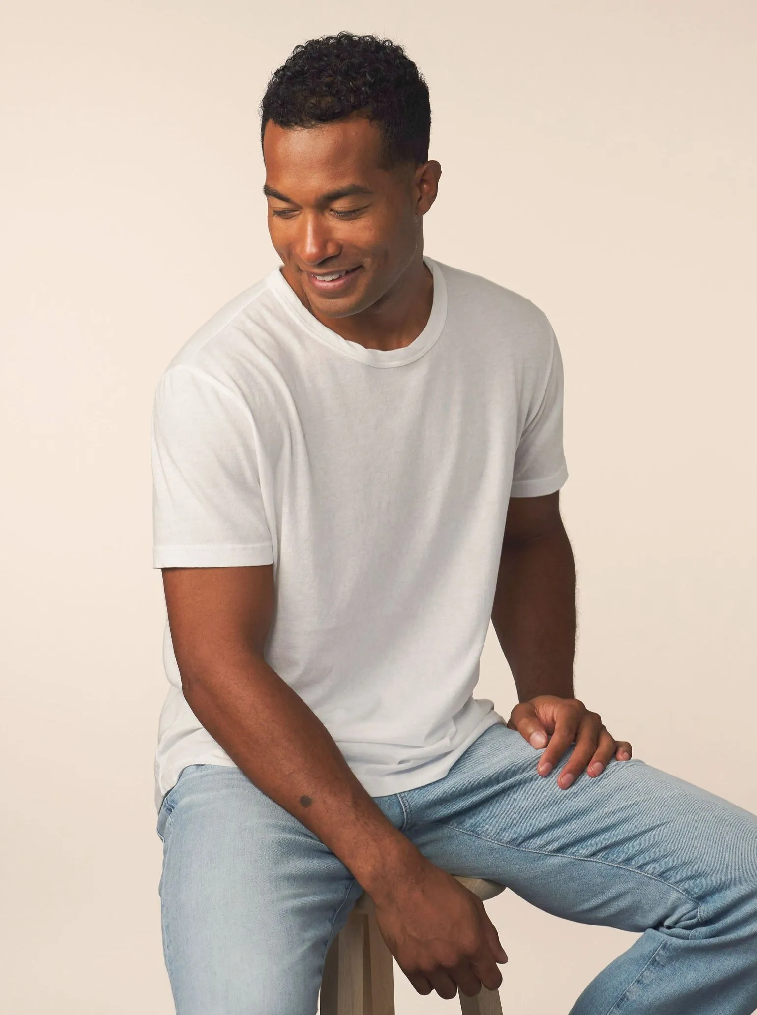 men’s cotton cashmere tee - white