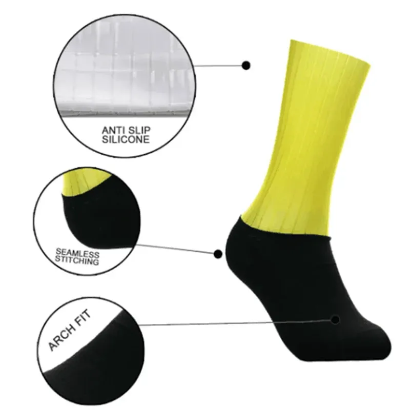 Men's Knee-High Anti-Slip Silicone Aero Cycling Socks