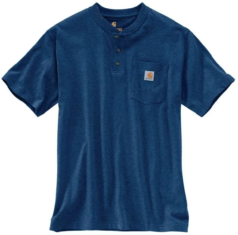 Men's Loose Fit Heavyweight Short-Sleeve Pocket Henley T-Shirt