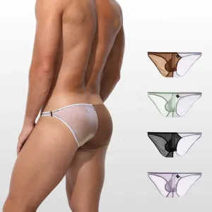 Men's See-through Ultra Thin Ice Silk  Low-Rise Briefs (4-Pack) - JEWYEE AY 848
