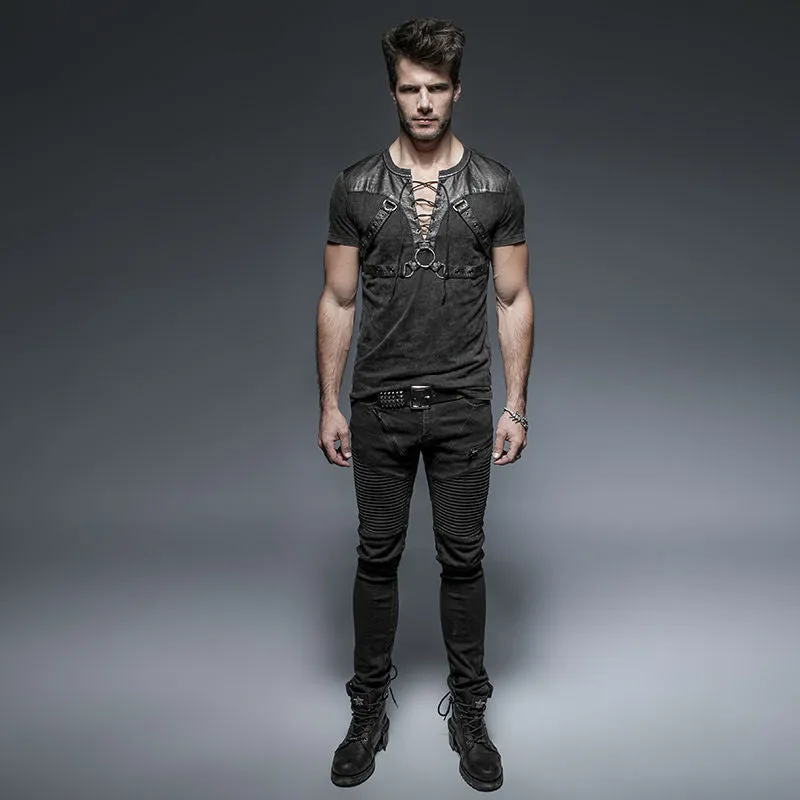 Men's Shirt Goth Punk/Street Punk Black Top