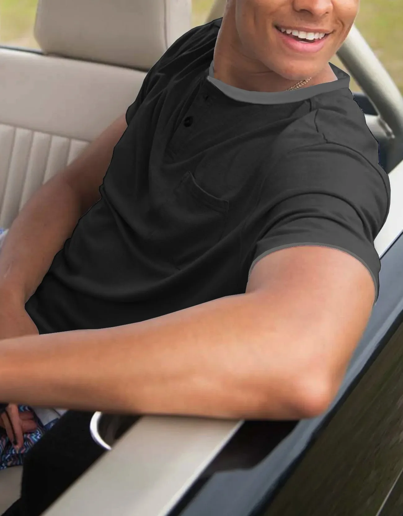 Men's Short Sleeve Henley T-Shirt