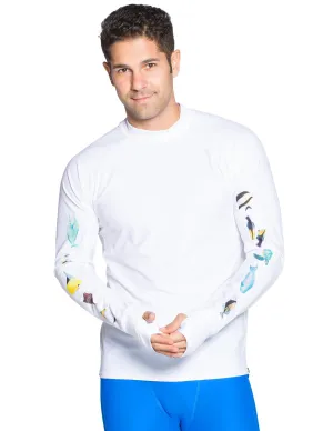 Men's Snorkel Hawaii Fish ID Rash Guard - White