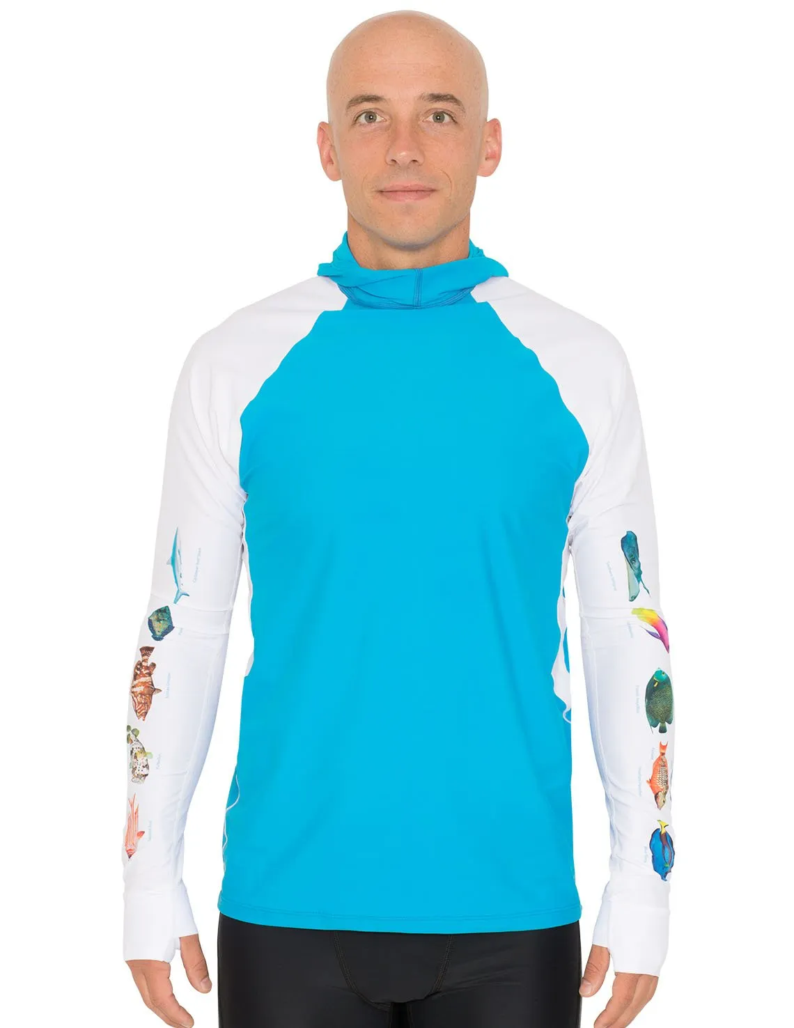 Men's Snorkel Hoodie Rash Guard - Caribbean Fish ID - Hawaii