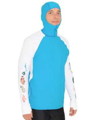 Men's Snorkel Hoodie Rash Guard - Caribbean Fish ID - Hawaii