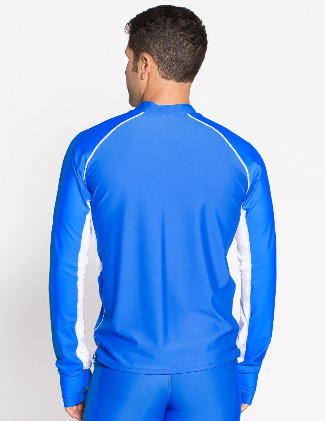 Men's Snorkel Long Sleeve Rash Guard - Royal/White