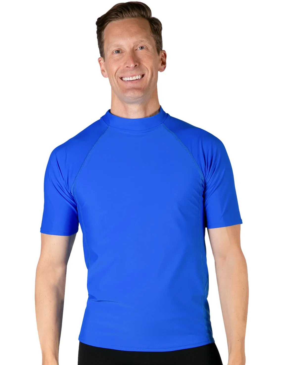 Men's  Swim Performance Short Sleeve Rash Guard - Royal