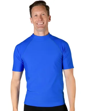 Men's  Swim Performance Short Sleeve Rash Guard - Royal