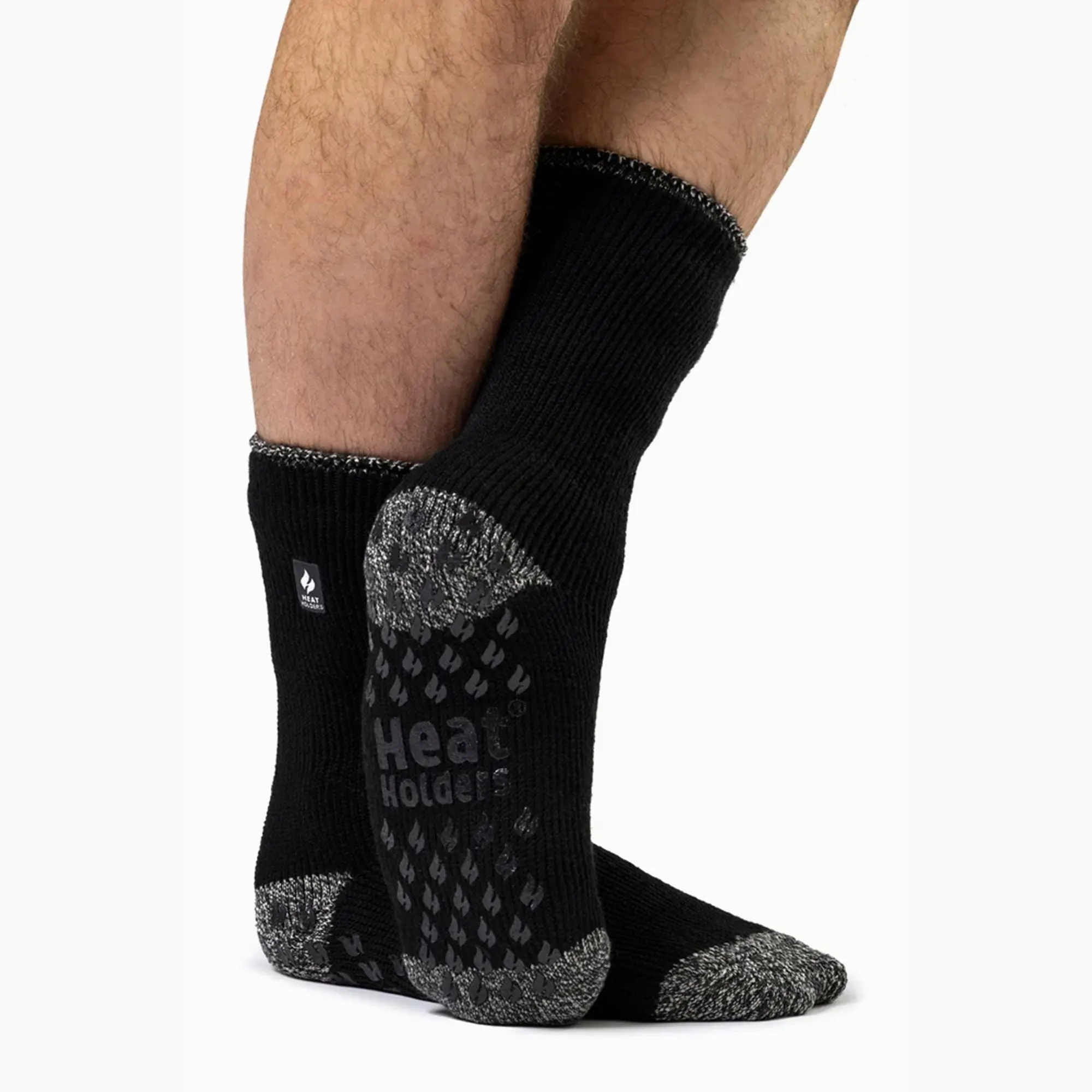 Mens Twist Patterned Fleece Lined Thermal Slipper Socks