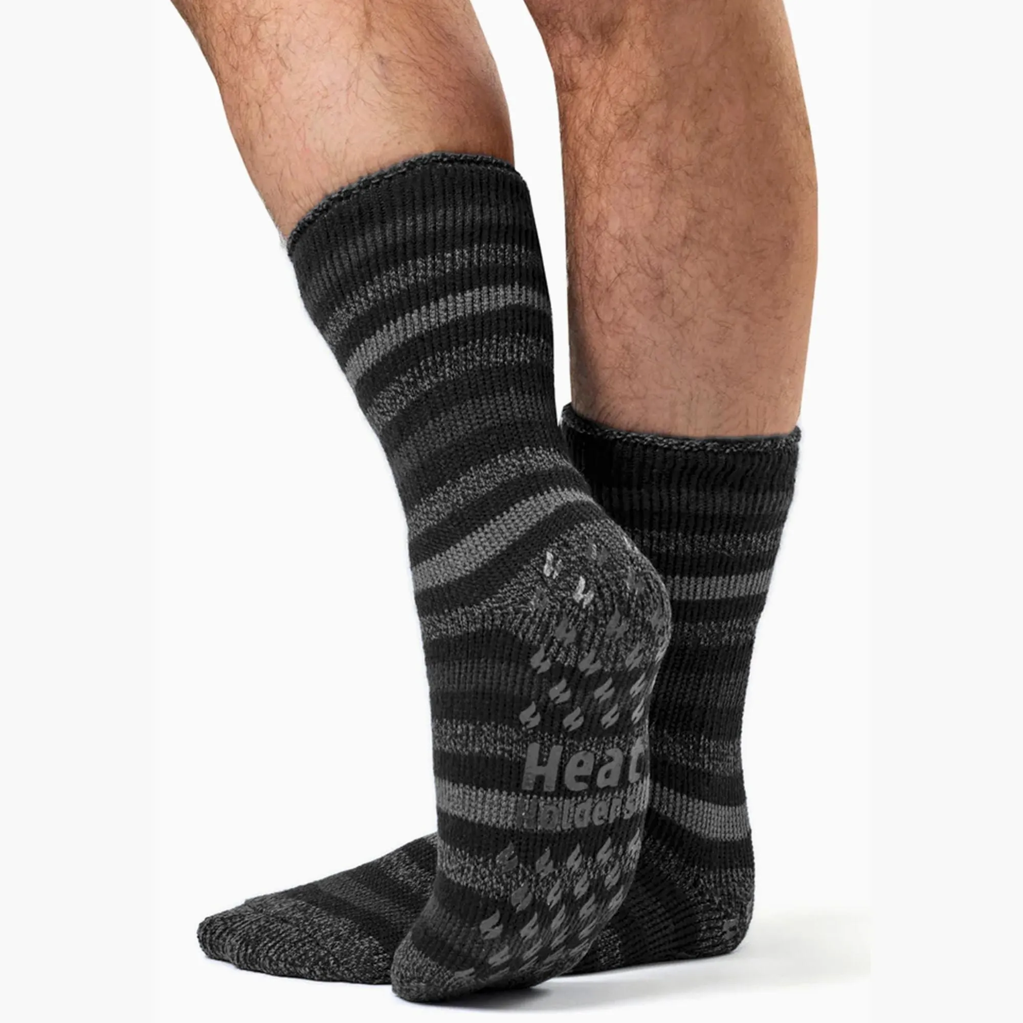 Mens Twist Patterned Fleece Lined Thermal Slipper Socks