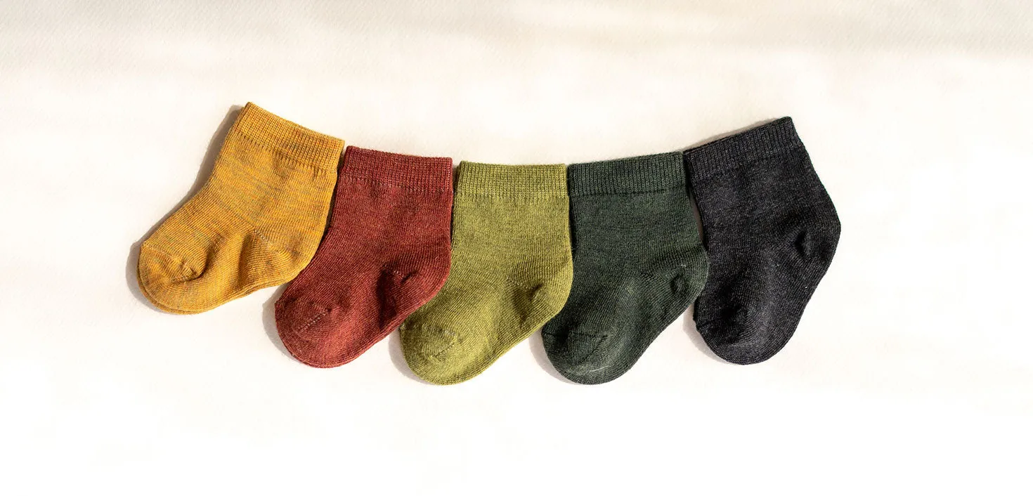 Merino Infant Nature Socks 5-Pack - Harakeke