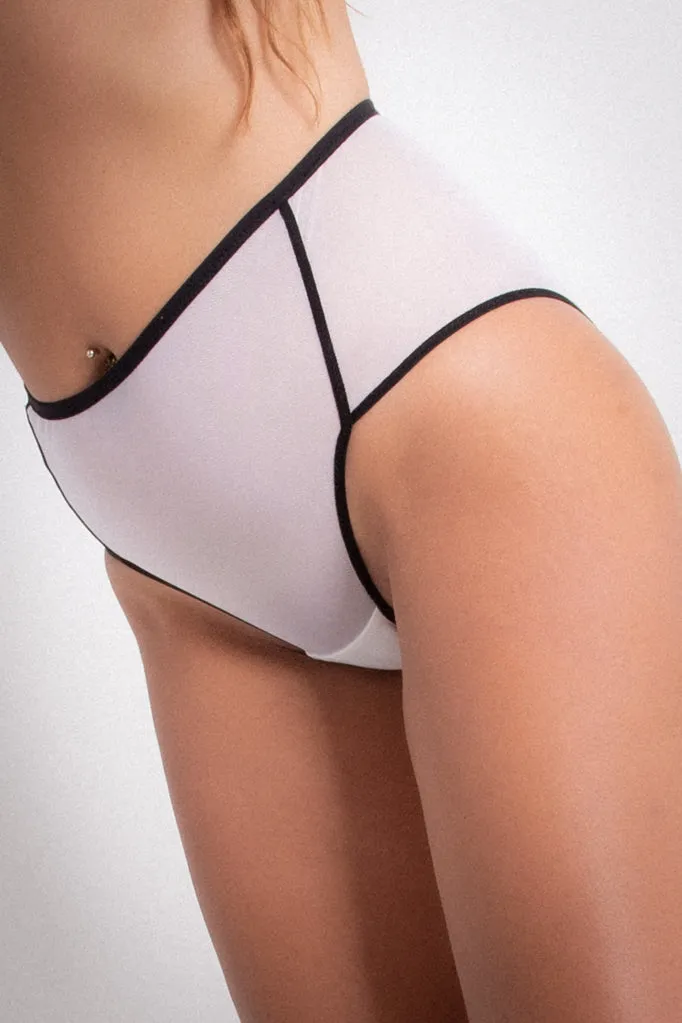Mesh Full Brief - Black on White (PO)
