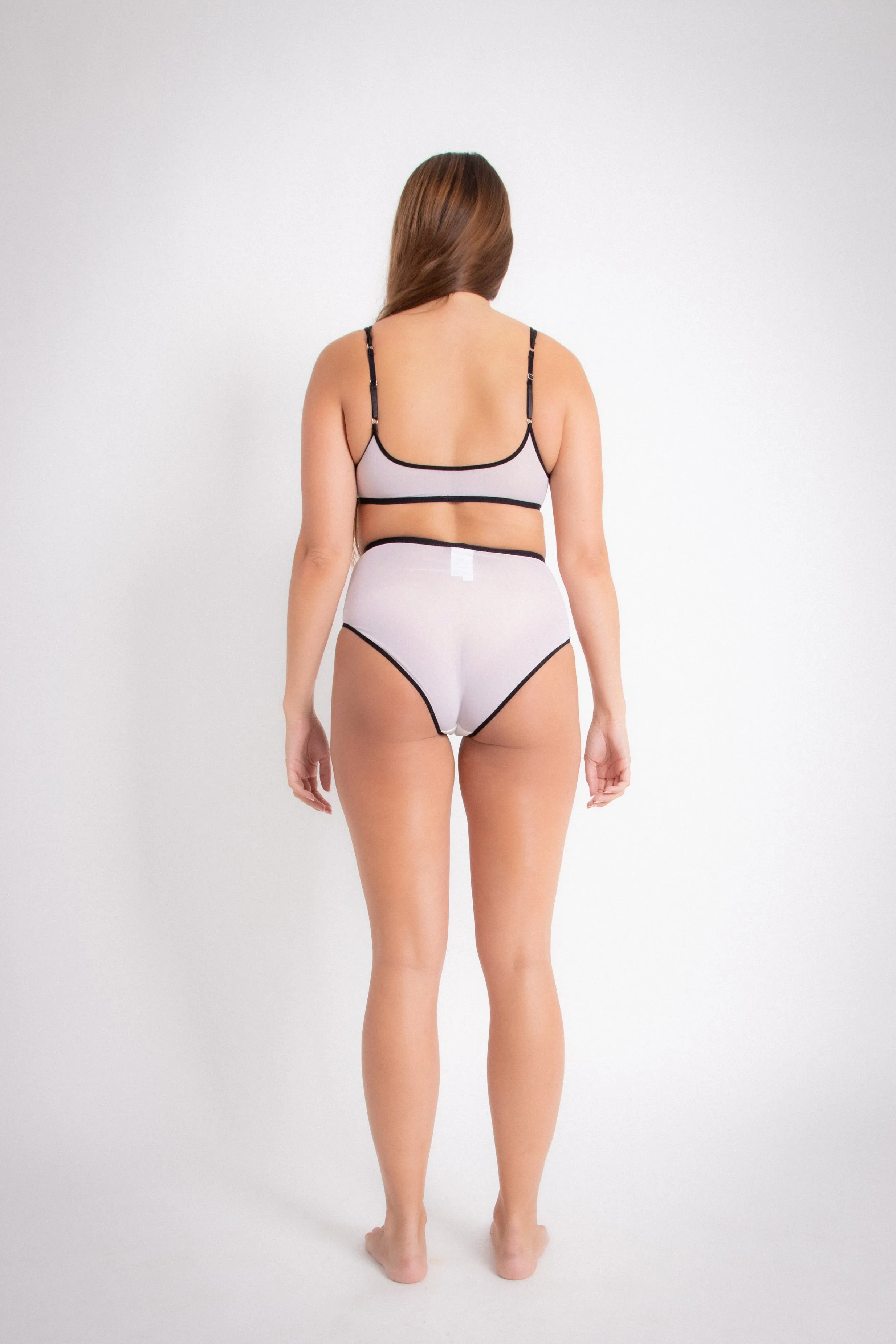 Mesh Full Brief - Black on White (PO)
