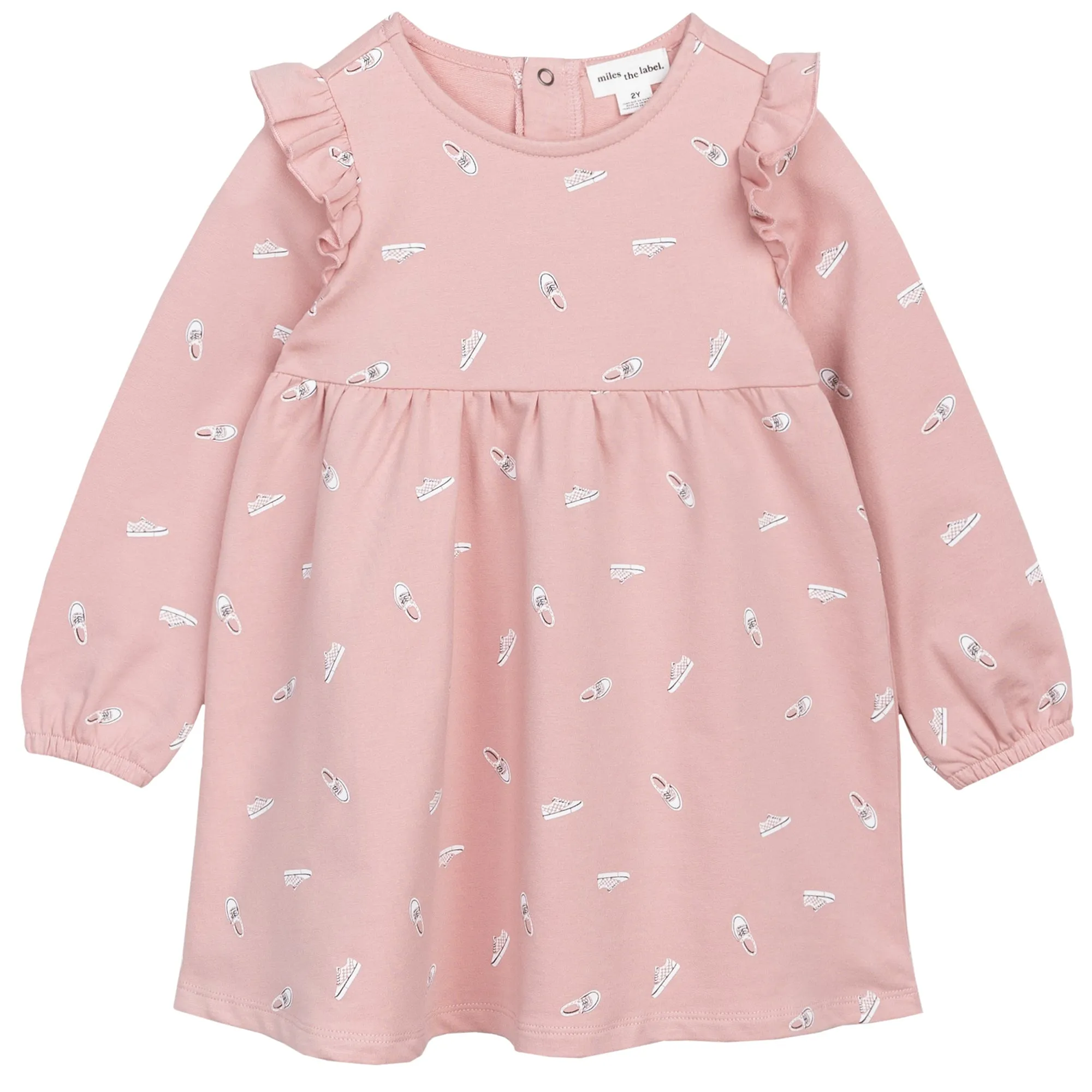 Miles the Label Sneaker Print Rose Terry Dress