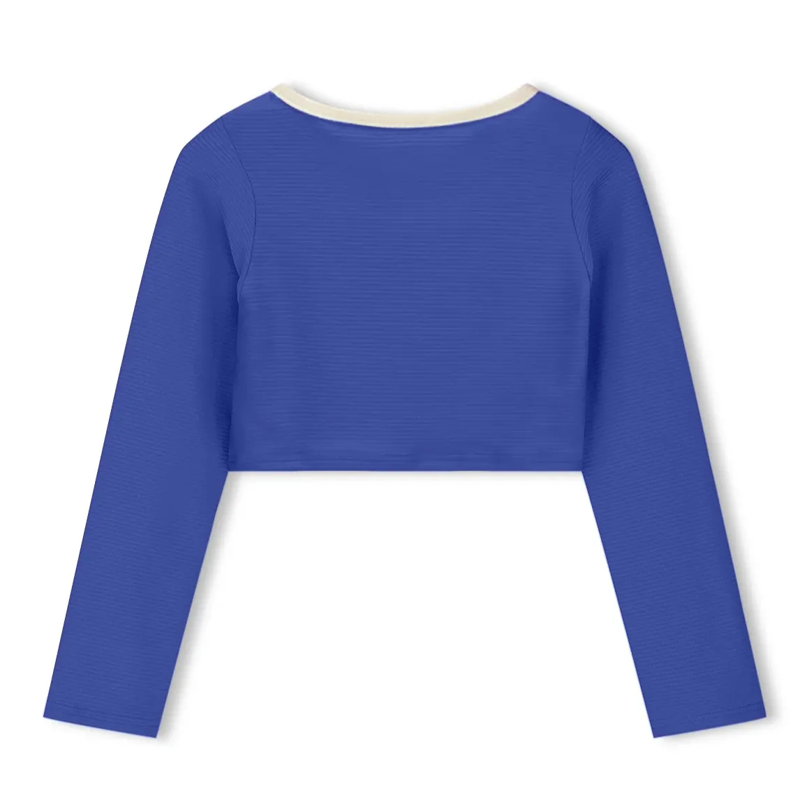 Mini Rib L/Slv Crop Rashie Top - Deep Blue