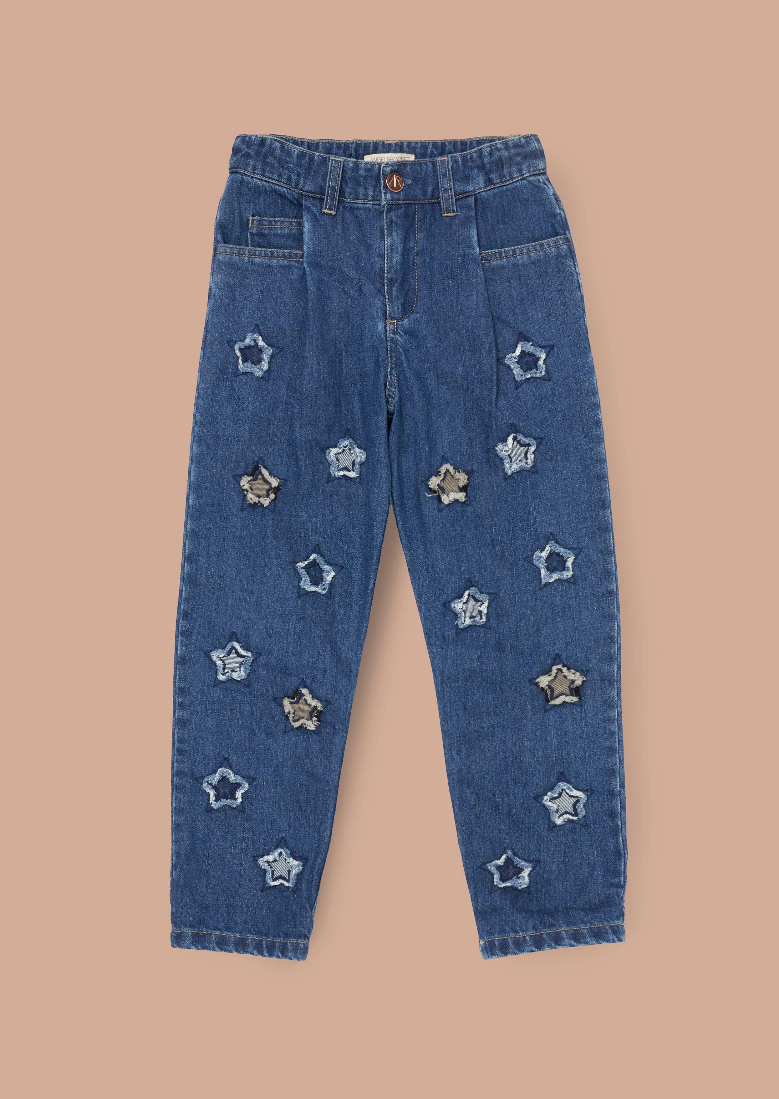 Mollie Blue Star Applique Barrel Fit Jean