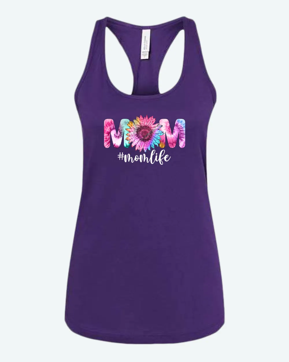 Mom Life flowery design tank top