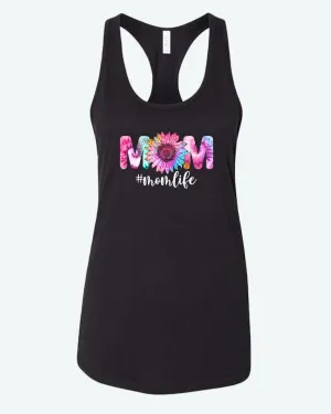 Mom Life flowery design tank top