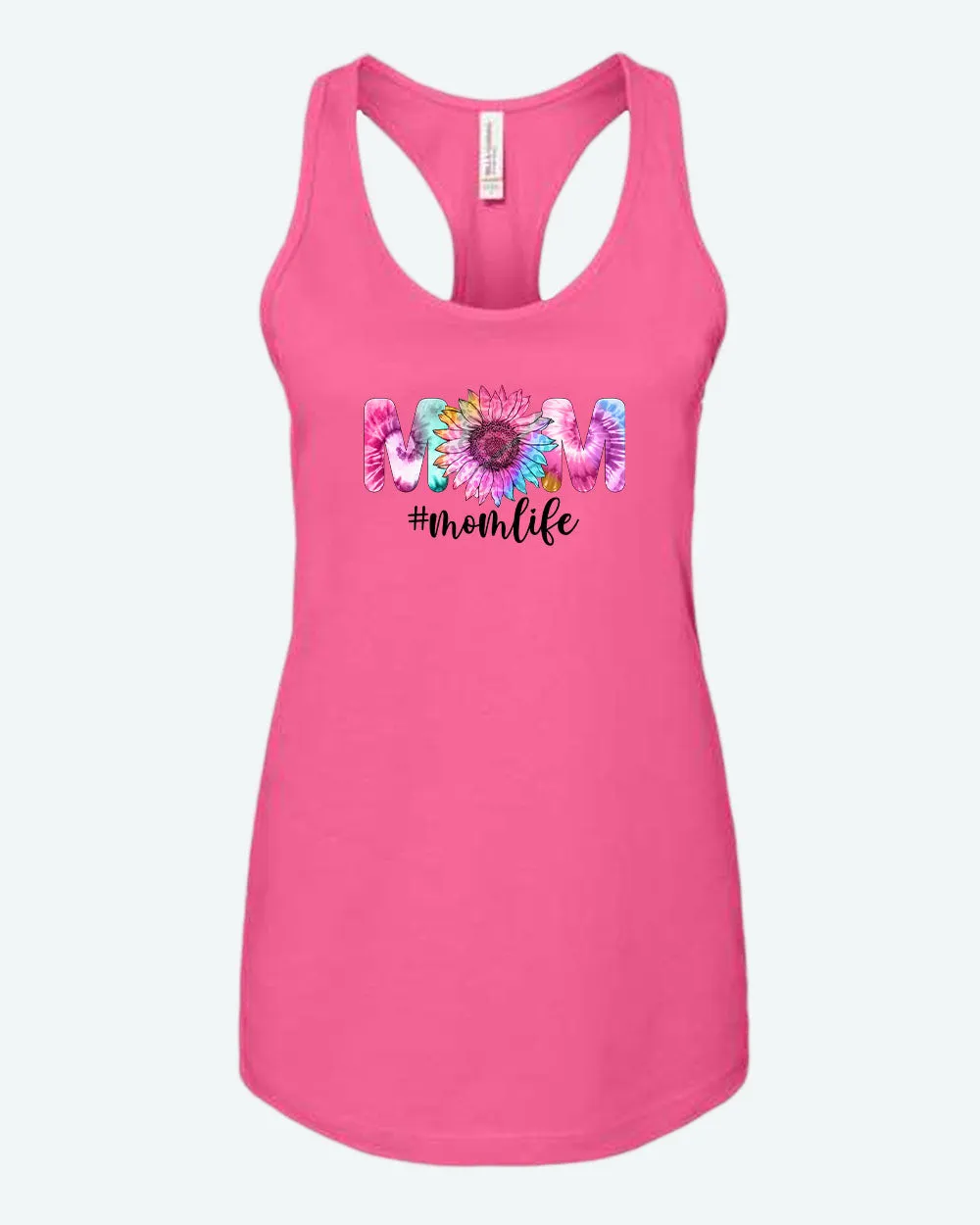 Mom Life flowery design tank top