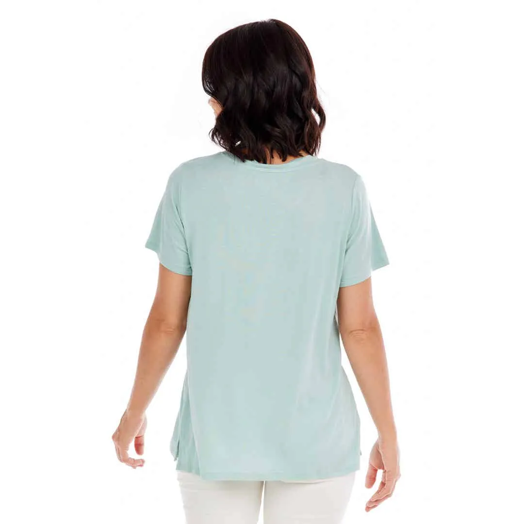 Mud Pie Minah V-Neck Tee - Seafoam