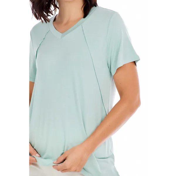 Mud Pie Minah V-Neck Tee - Seafoam