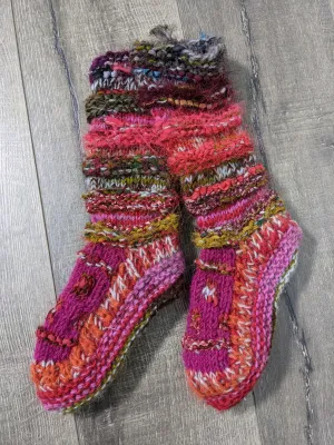 Multi Long Wool Socks Lined
