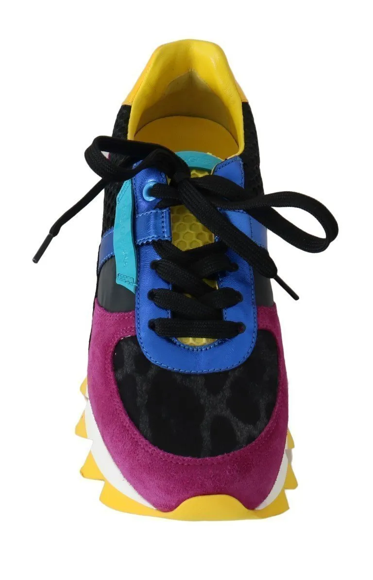 Multicolor Leather Sneakers Shoes