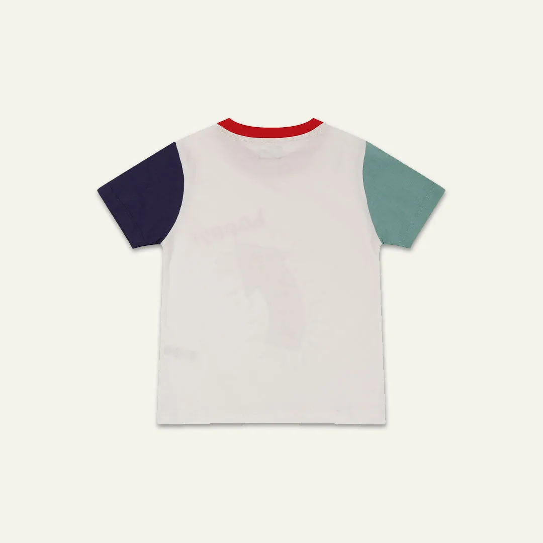 Multicoloured Happy Slogan Print T-Shirt