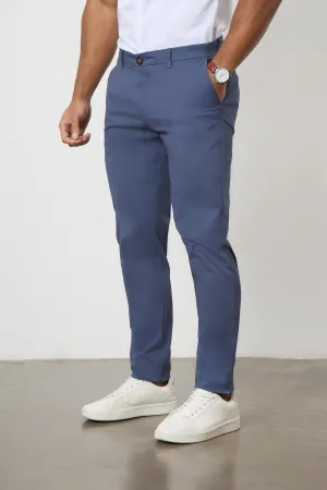 Muscle Fit Cotton Stretch Chino Trouser in Airforce