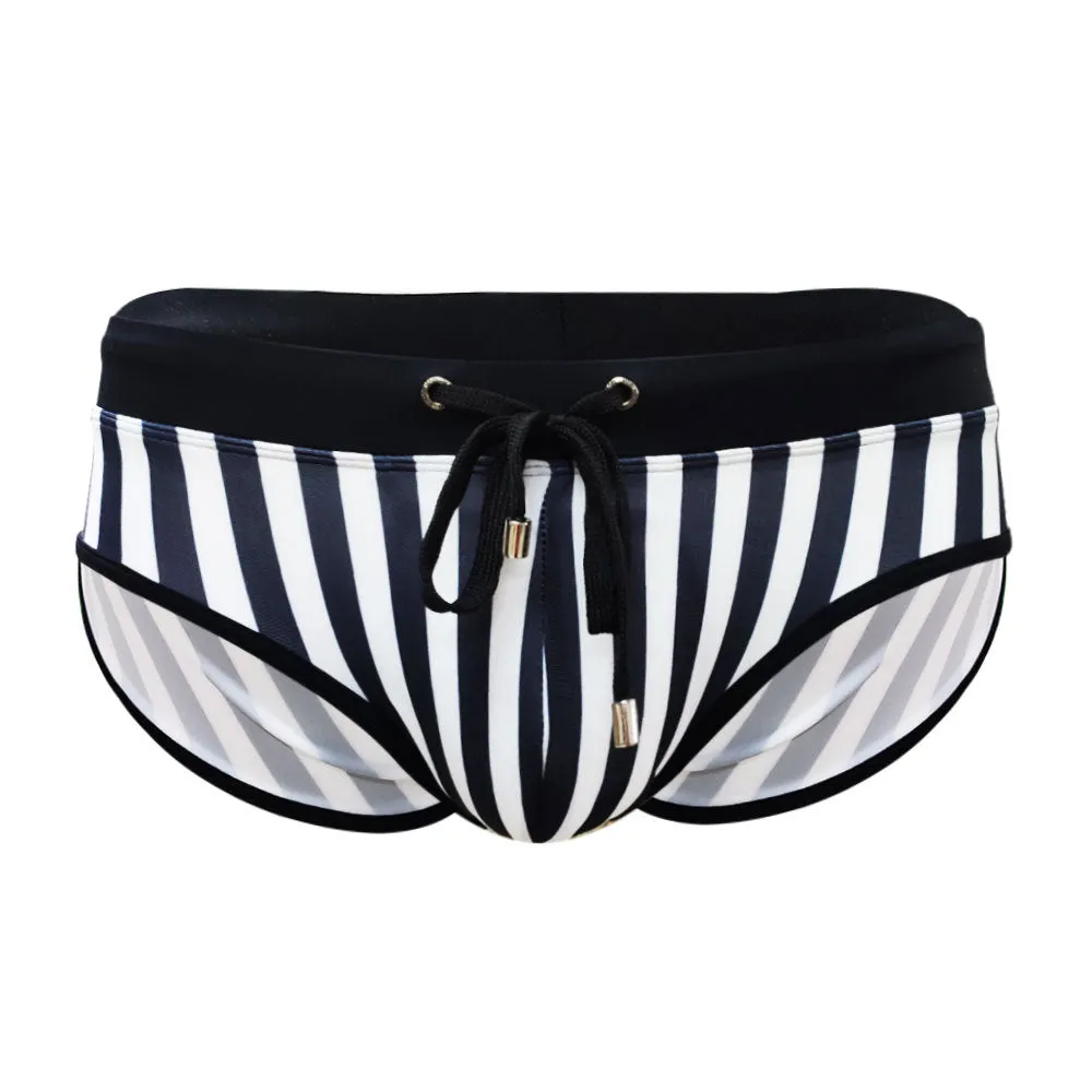 Mykonos Swim Briefs Black and White Striped w