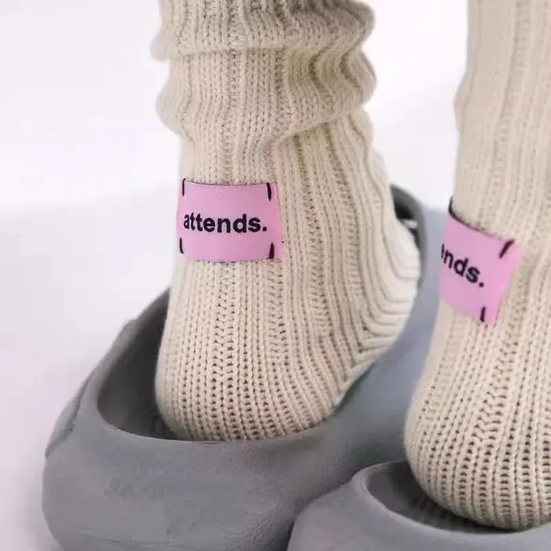 Needle Thick Thread Knitted Middle Tube Socks - Japanese Style Cotton Sports Socks for Men and Women