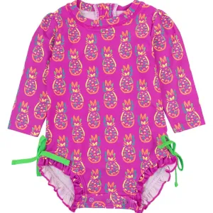Neon Violet Pineapples L/S One Piece Rash Grard