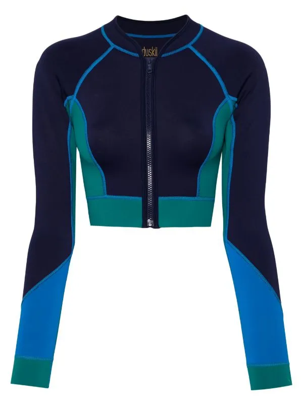 Neoprene Long Sleeve Classic Neoprene Panel Rash | Navy & Green