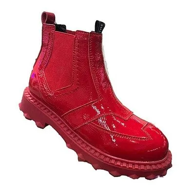 New patent leather flat shoes women's shoes casual shoes women's boots short boots Martin boots shoes work shoes motorcycle boot