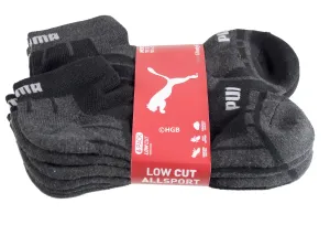 New Puma Mens 6 Pair of Low Cut Sports Socks. All Sizes 6-16 (Extended Size Too)