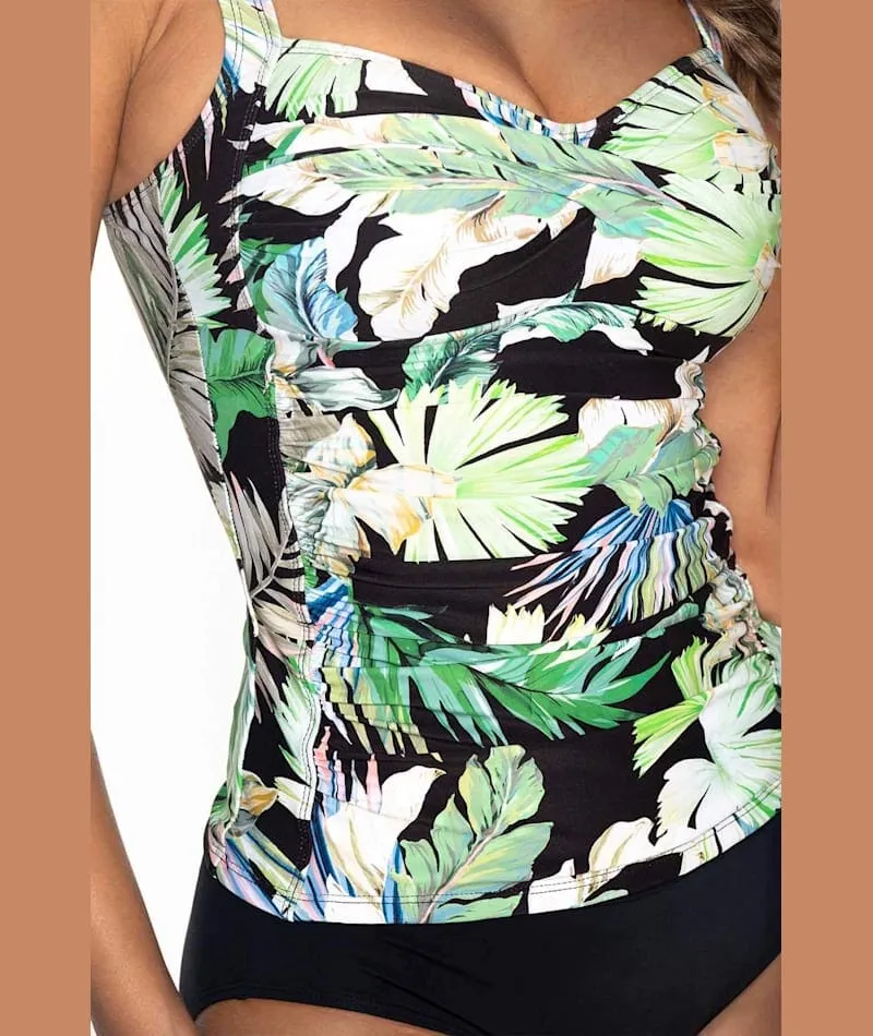 Nip Tuck Kakadu Joanne Twist Front A-DD Cup Tankini Top - Black