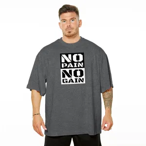 No Pain No Gain Oversize Tee - Charcoal